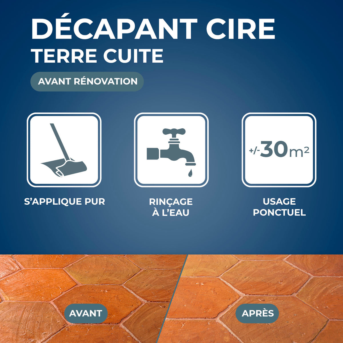 STARWAX - Décapant cire avant rénovation pour tomettes et terres cuites
 1L