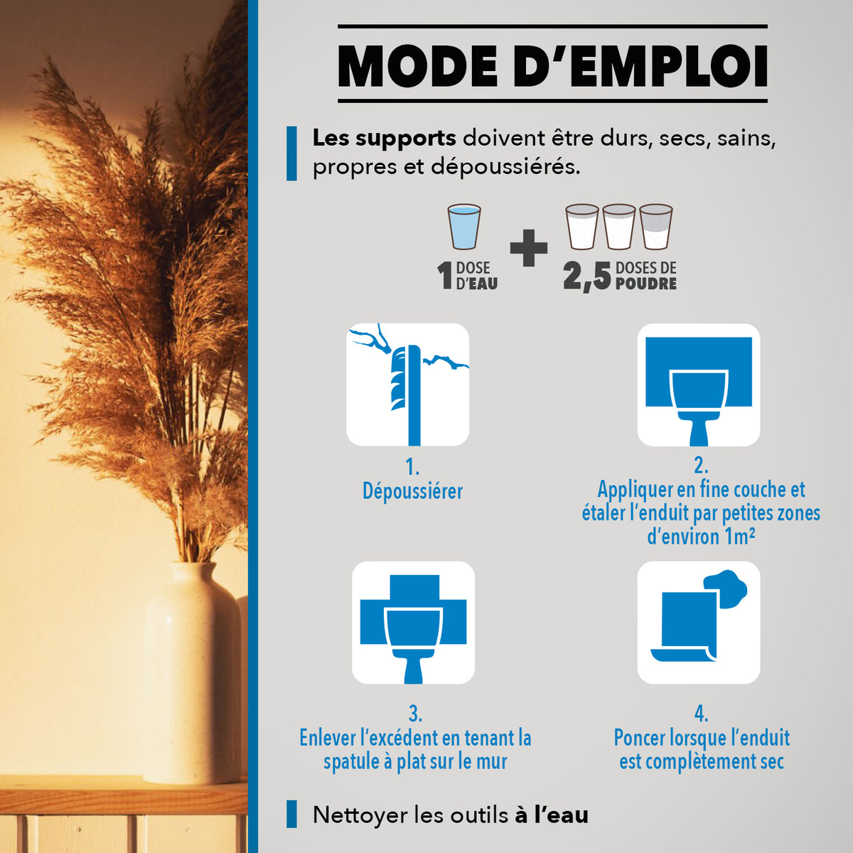 SINTO - Enduit lisage poudre 5kg Blanc