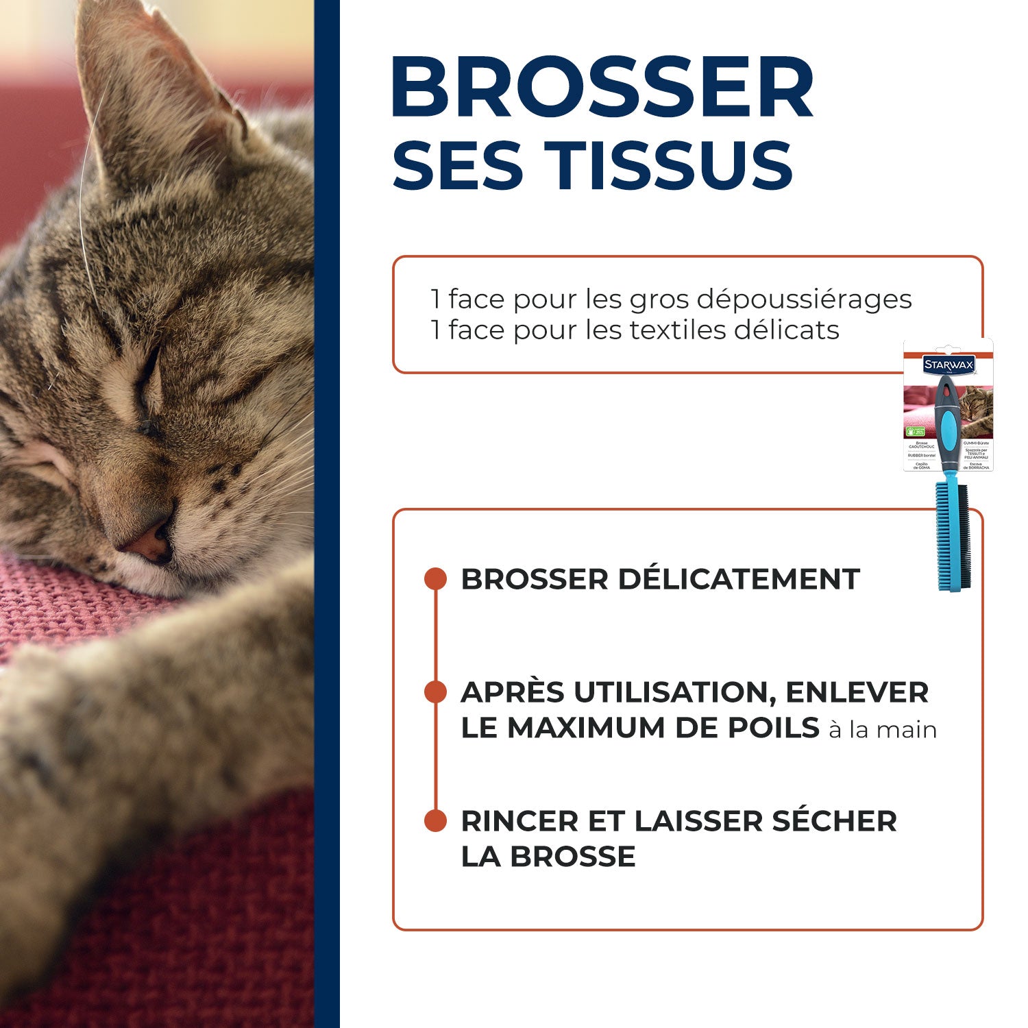 STARWAX - Brosse caoutchouc pour textile
 X1