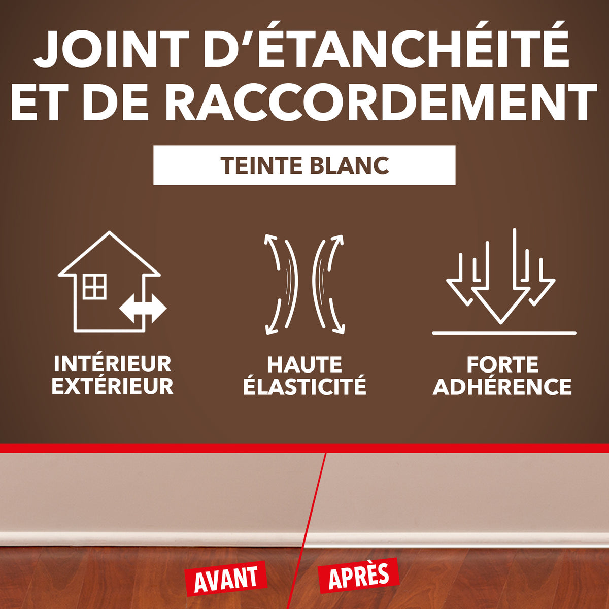 SINTO - Rejointe parquets et boiseries - Etanchéité et raccordement 310ml Chêne clair