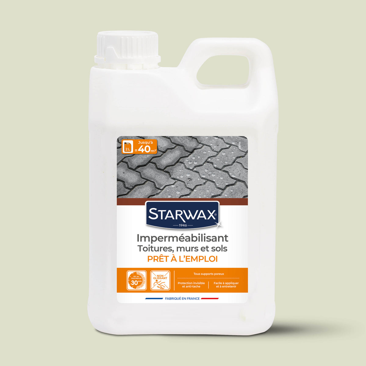 STARWAX - Imperméabilisant eau et graisses pour toitures, murs et sols extérieurs 1L
