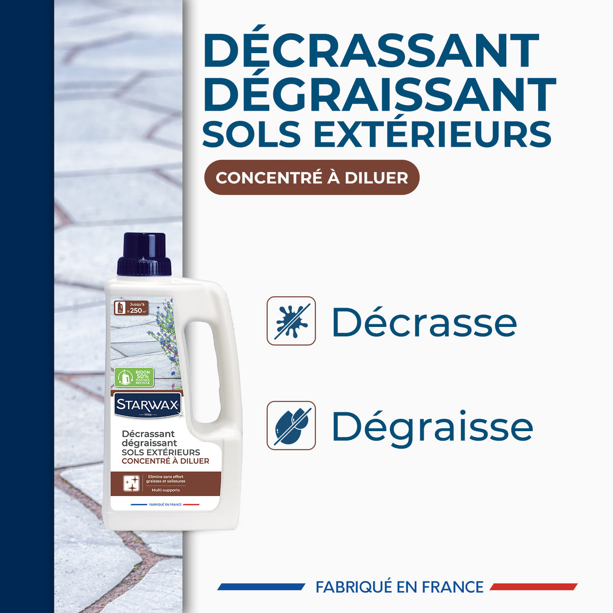 STARWAX - Décrassant dégraissant pour sols extérieurs
 1L
