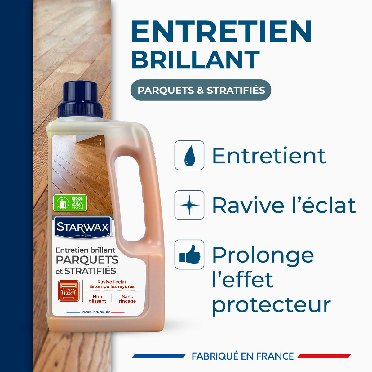 STARWAX - Entretien brillant pour parquets et sols stratifiés
 1L