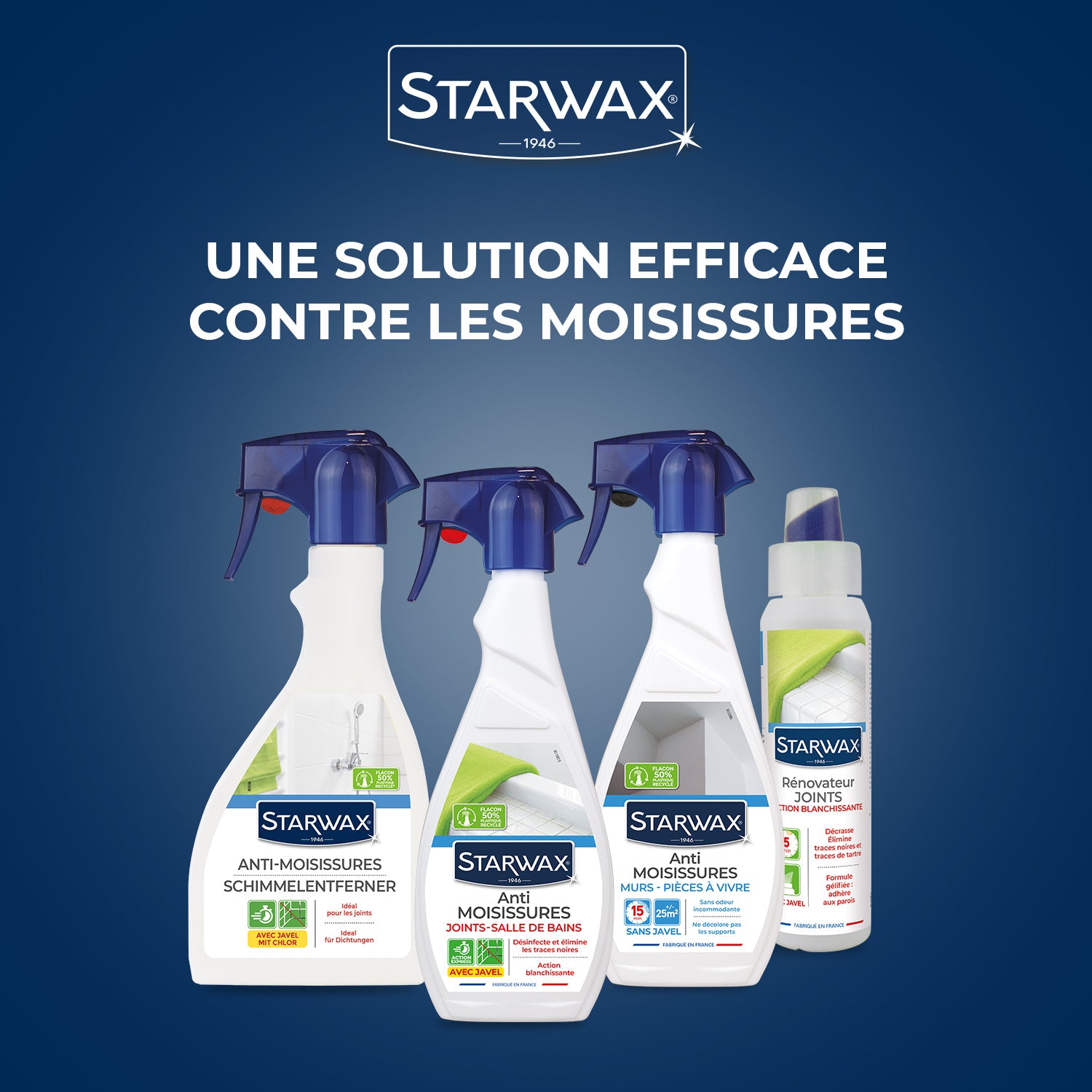 STARWAX - Rénovateur joints - action blanchissante avec Javel - Gel avec brosse intégrée
 250ml