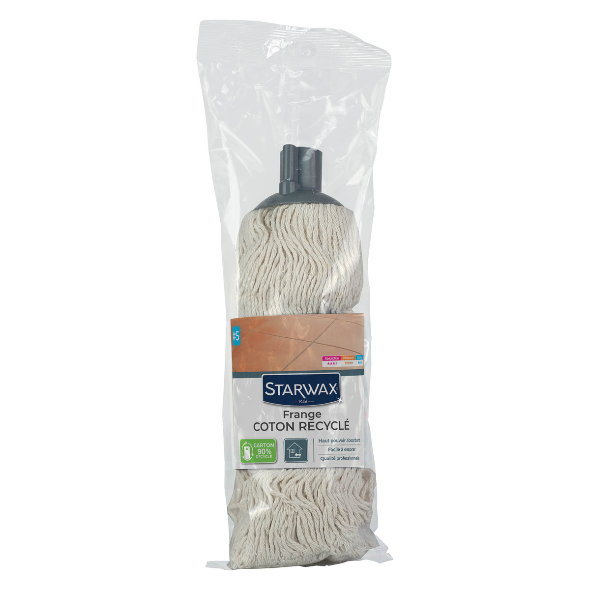 STARWAX - Frange coton recyclé pour sols lisses X1
