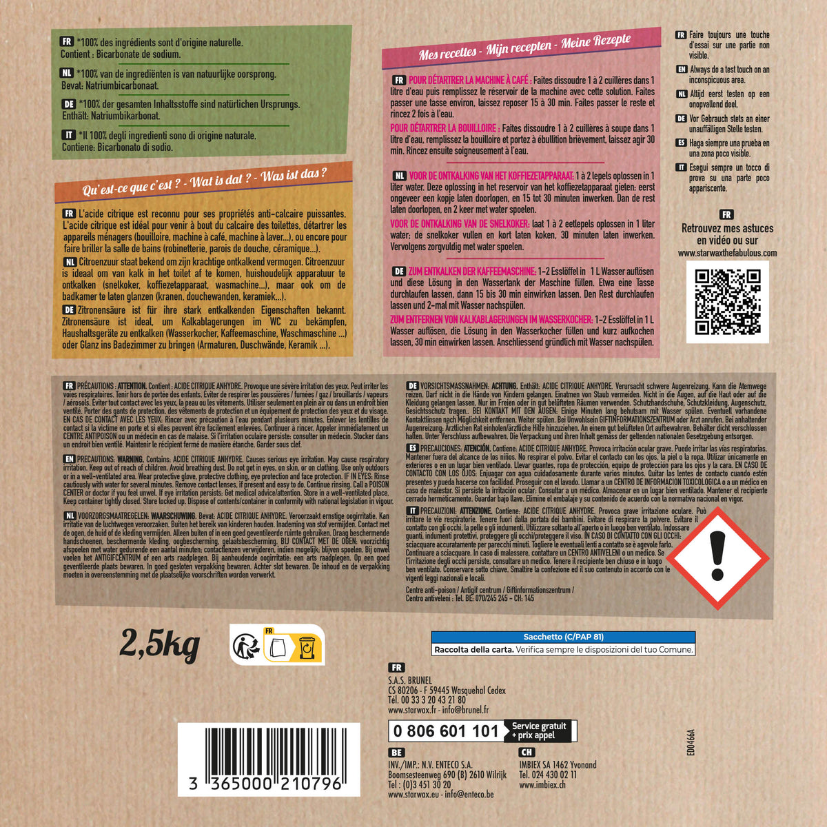 STARWAX FABULOUS - Acide citrique 400g