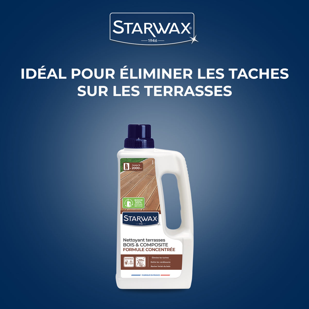STARWAX - Nettoyant concentré pour terrasses en bois et composite
 1L