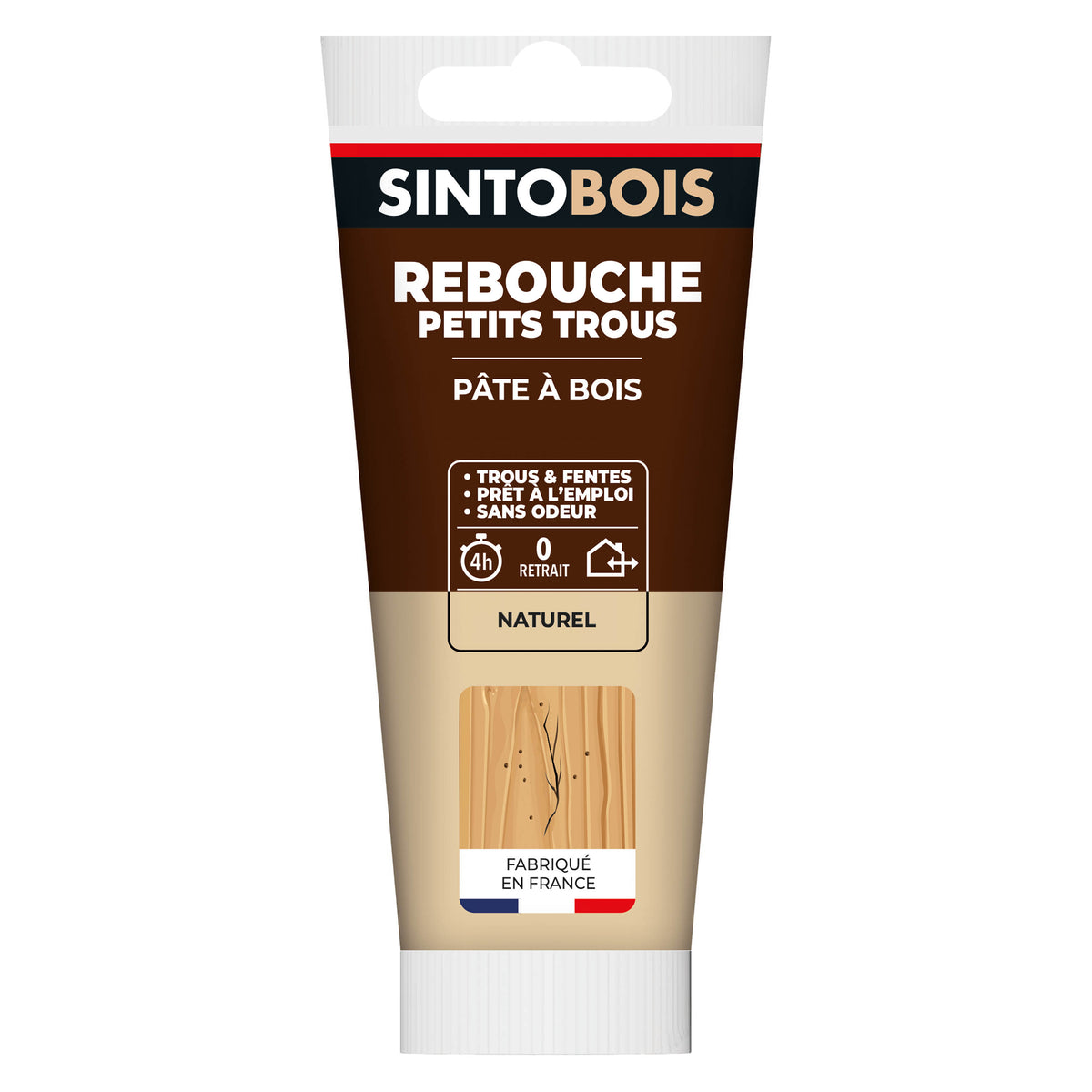 SINTO - Rebouche imperfections -  Pâte à bois naturel 80g Blanc