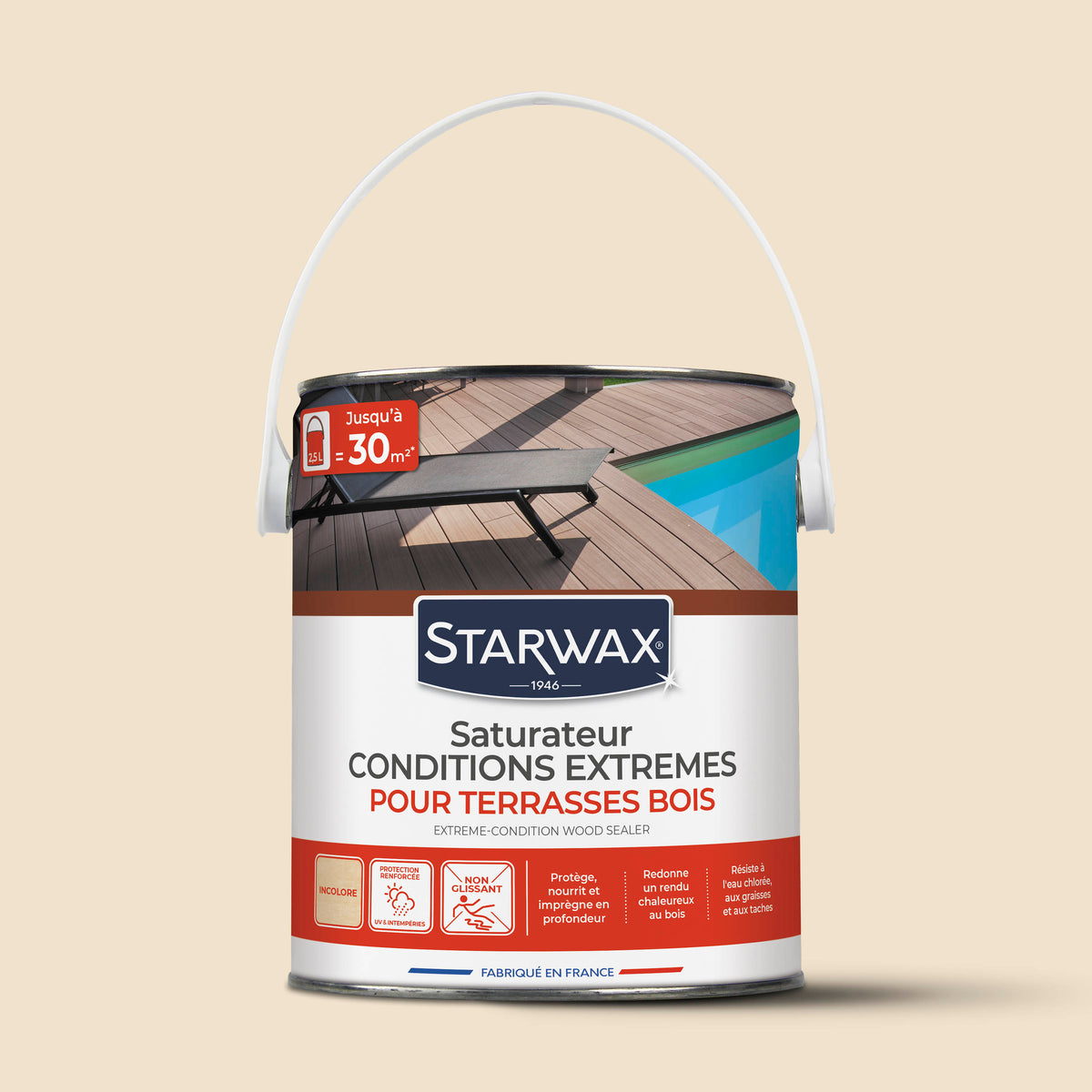STARWAX - Saturateur bois extérieurs conditions extrêmes
 1L Incolore