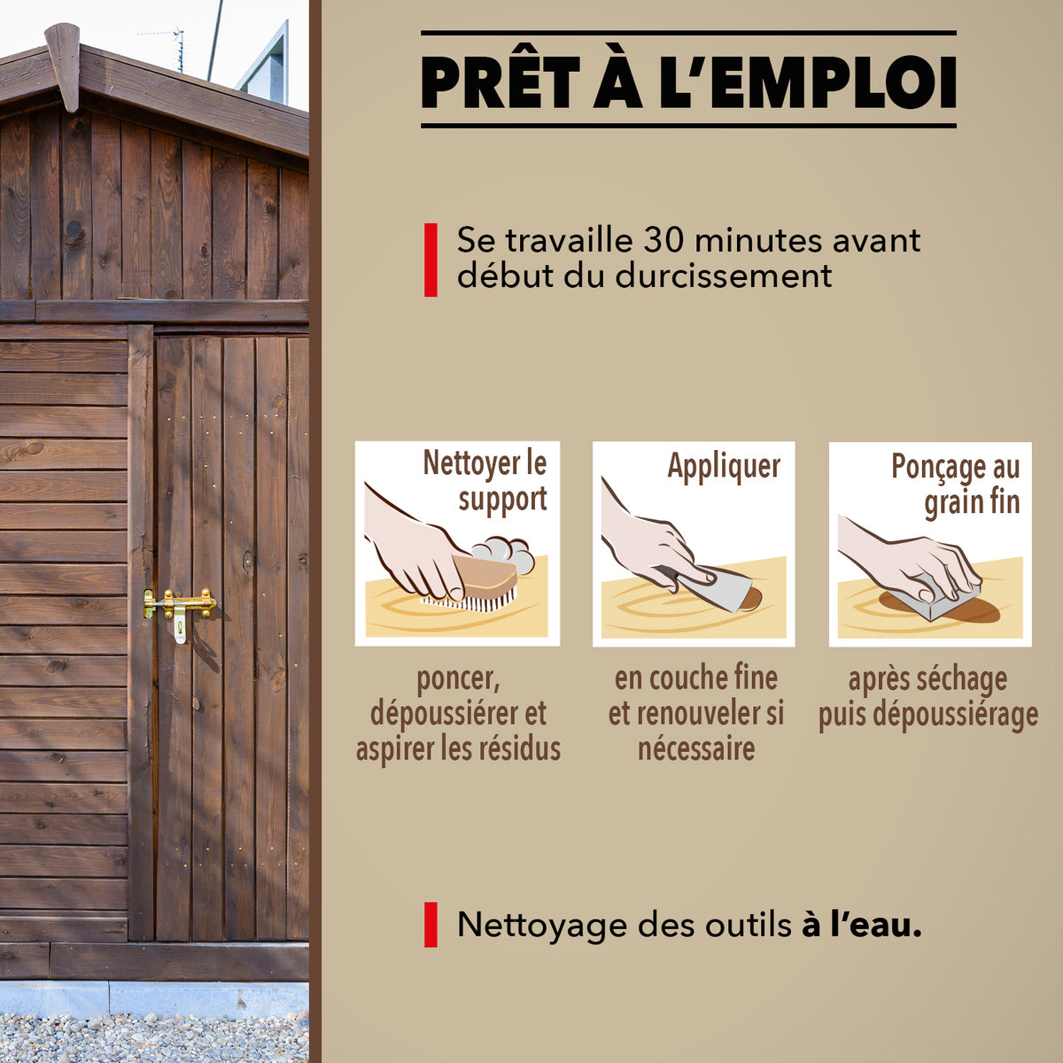 SINTO - Rebouche imperfections -  Pâte à bois naturel 80g Blanc
